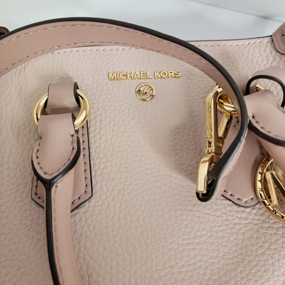 Michael Kors Kris Small Color-Block Pebbled‎ Leather Satchel. - Picture 8 of 16